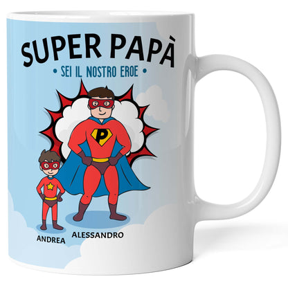 Tazza personalizzata Papà Supereroe