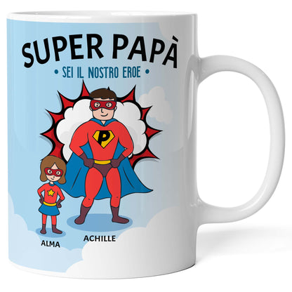 Tazza personalizzata Papà Supereroe