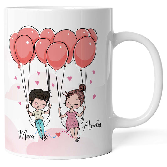 Tazza personalizzata coppia innamorata palloncini