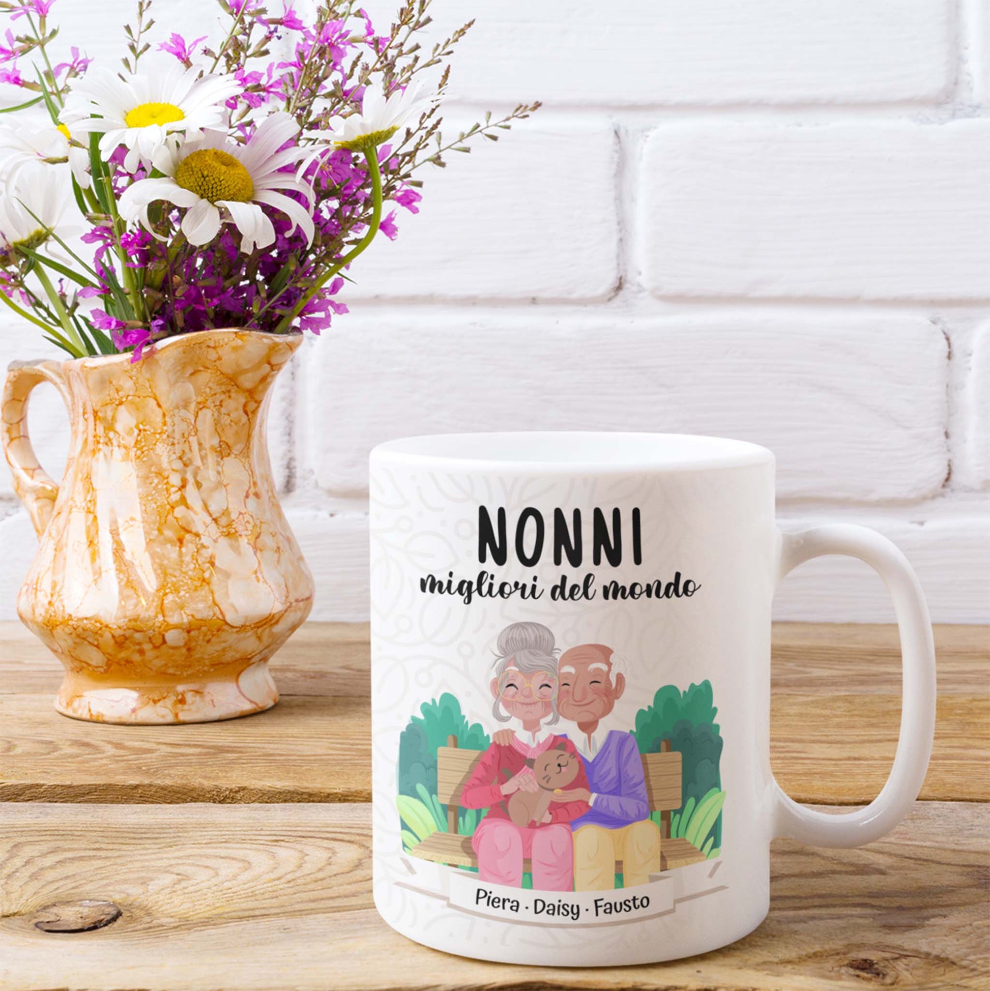 Tazzina da caffè personalizzata idea regalo mamma papà nonni cane gatto  famiglia -  Italia