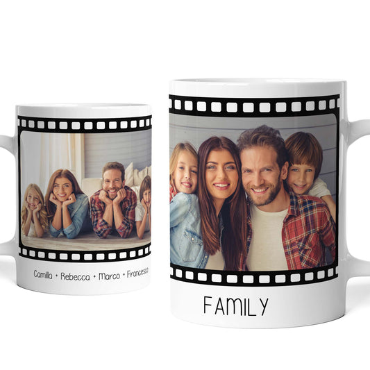 Tazza personalizzata con Foto e Testo - Design Rullino Fotografico (2/3/4 foto)